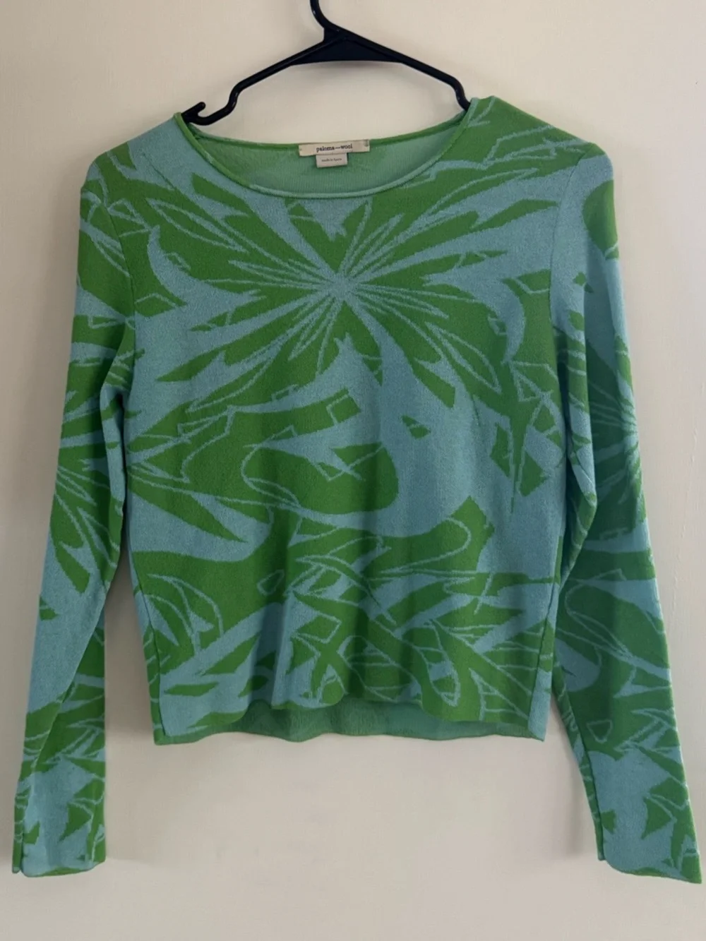 Paloma Wool Blue and Green Long Sleeve Graphic Tee - Picture 3 of 5